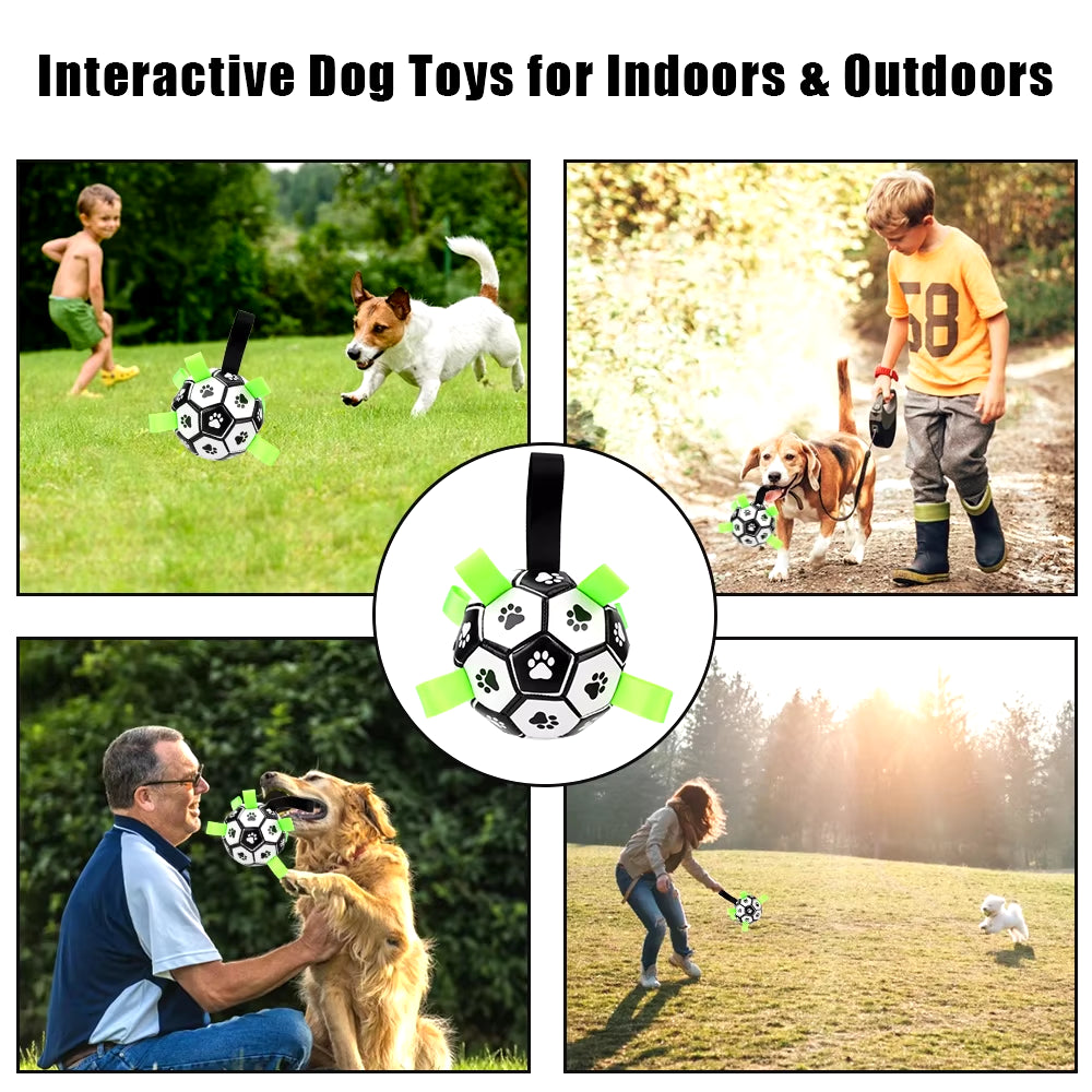 Pet Football Toys with Grab Tabs Dog Bite Chew Balls Pets Accessories Puppy Outdoor Training Soccer 15Cm