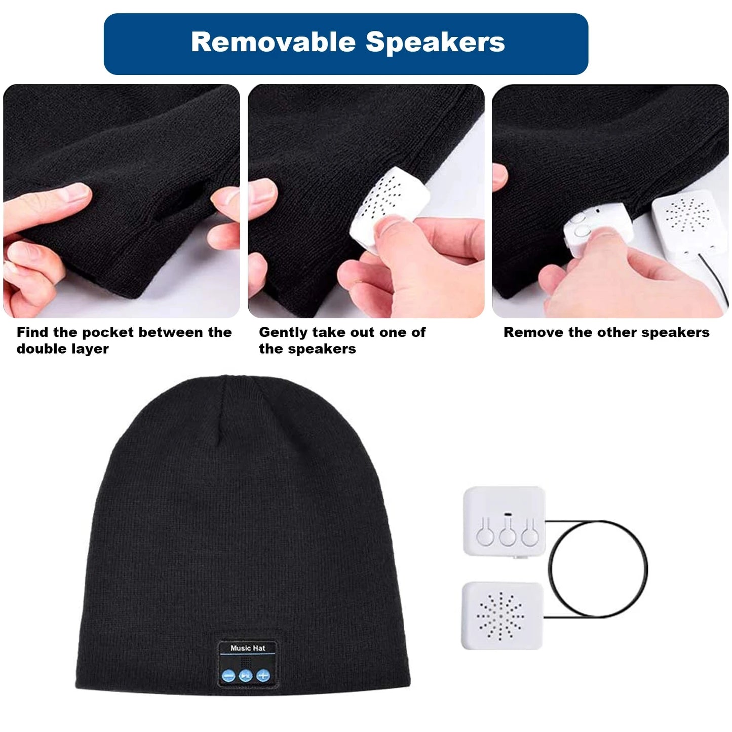 Bluetooth Headphone Wireless Smart Cap Headset