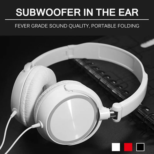 Foldable With Microphone Adjustable Headphones