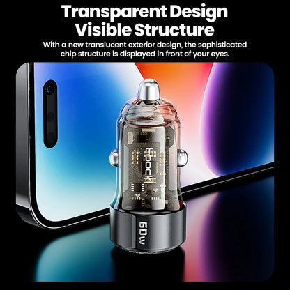 60W 30W Quick Charge Transparent Case