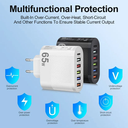 3.1A 5Ports USB Charger PD Charging Adapter