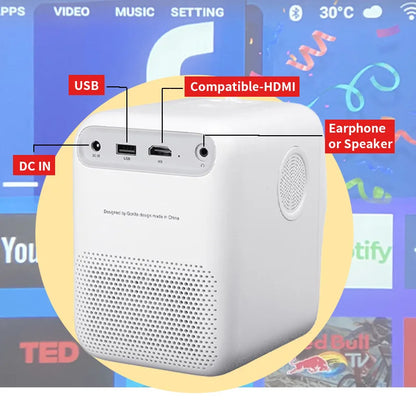 Portable Mini Home Theater Projector | 1080P HD | Bluetooth