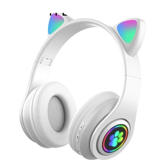 Cat Ears BT Wireless Headphone Com Mic E Flash Light