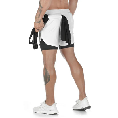 2 In 1 Quick Dry Workout Training Gym Fitness Jogging Short Pants