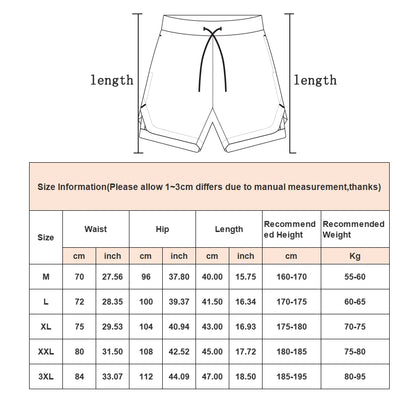 2 In 1 Quick Dry Workout Training Gym Fitness Jogging Short Pants