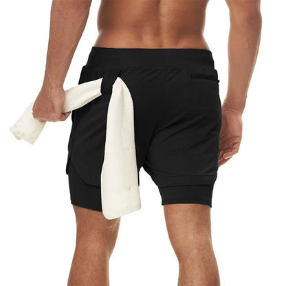 2 In 1 Quick Dry Workout Training Gym Fitness Jogging Short Pants