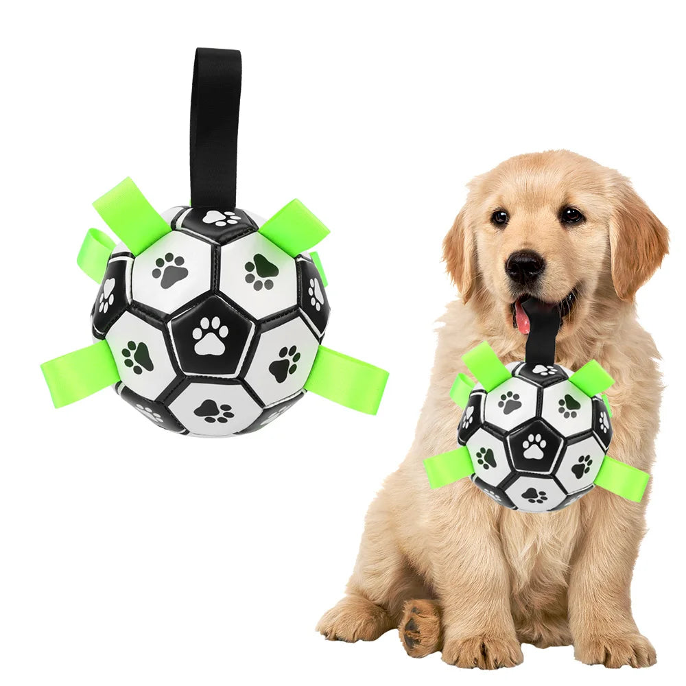 Pet Football Toys with Grab Tabs Dog Bite Chew Balls Pets Accessories Puppy Outdoor Training Soccer 15Cm