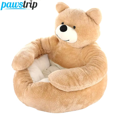 Enclosed Bear Pet Bed | Cozy Plush Mat for Dogs & Cats | Comfort Sleep