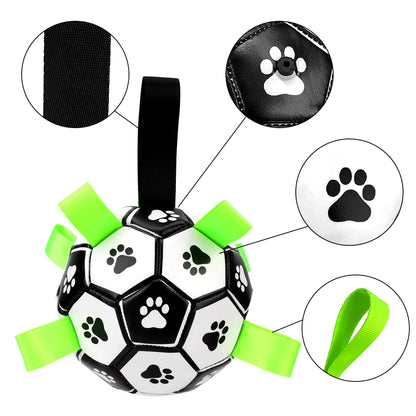 Pet Football Toys with Grab Tabs Dog Bite Chew Balls Pets Accessories Puppy Outdoor Training Soccer 15Cm