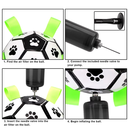 Pet Football Toys with Grab Tabs Dog Bite Chew Balls Pets Accessories Puppy Outdoor Training Soccer 15Cm